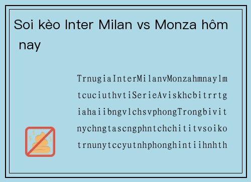Soi kèo Inter Milan vs Monza hôm nay