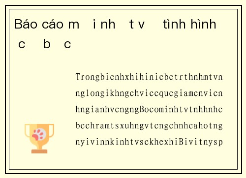 Báo cáo mới nhất về tình hình cờ bạc