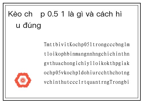 Kèo chấp 0.5 1 là gì và cách hiểu đúng