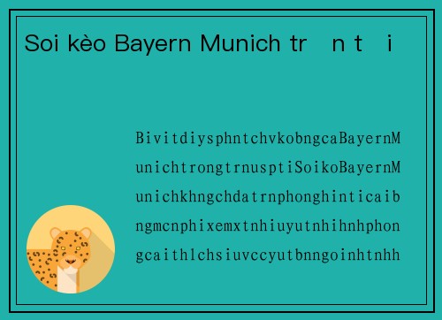 Soi kèo Bayern Munich trận tới
