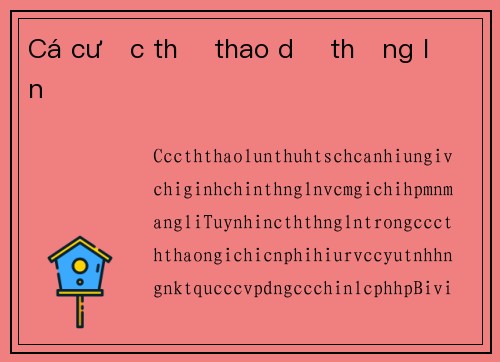 Cá cược thể thao dễ thắng lớn