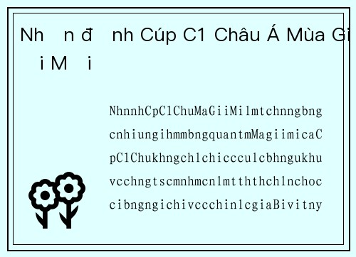 Nhận định Cúp C1 Châu Á Mùa Giải Mới